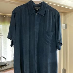 Structure (Navy Blue Short Sleeve Button Down)